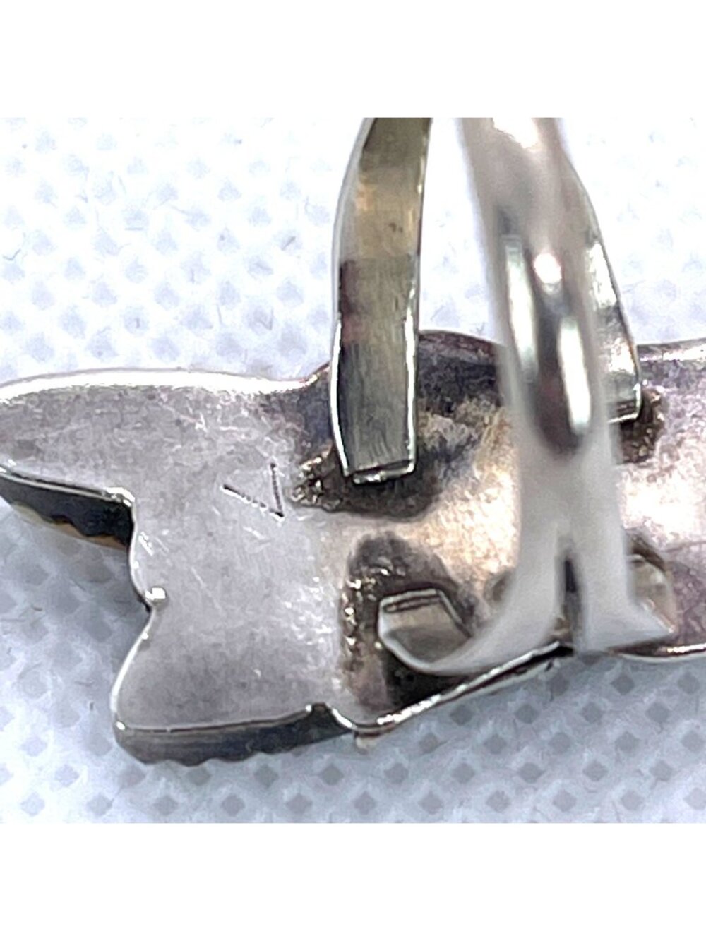 Native American Sterling Silver Mother Of Pearl Ring Statement Signed LW Sz 5.25 - Picture 3 of 16